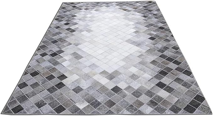 Luxury Cowhide Leather Hairon Rug – Handmade Patchwork Carpet for Home