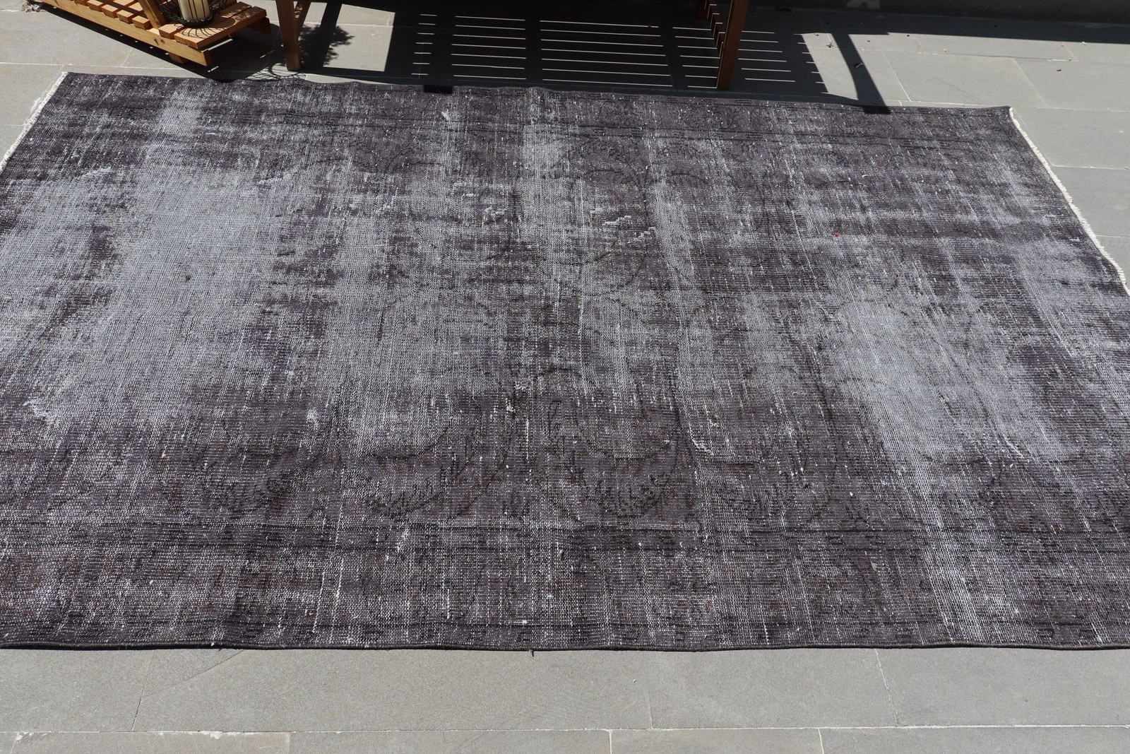 5,4×8,5 ft Vintage Rug, Rug Rug, Gray Floral Rug Wool