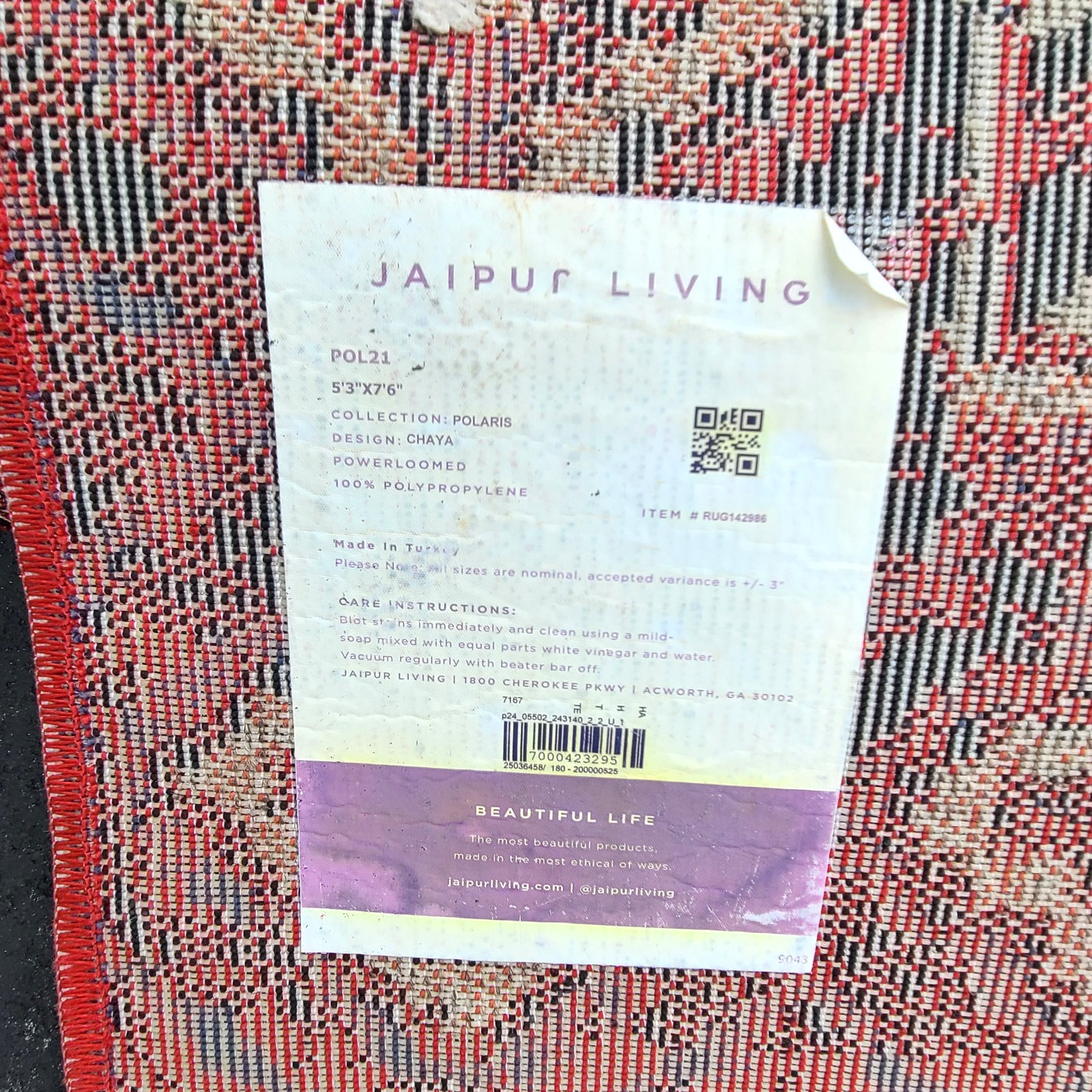 Jaipur Living POL21 Chaya Rug Traditional Design 100% Polypropylene 5’3″ x 7’6″