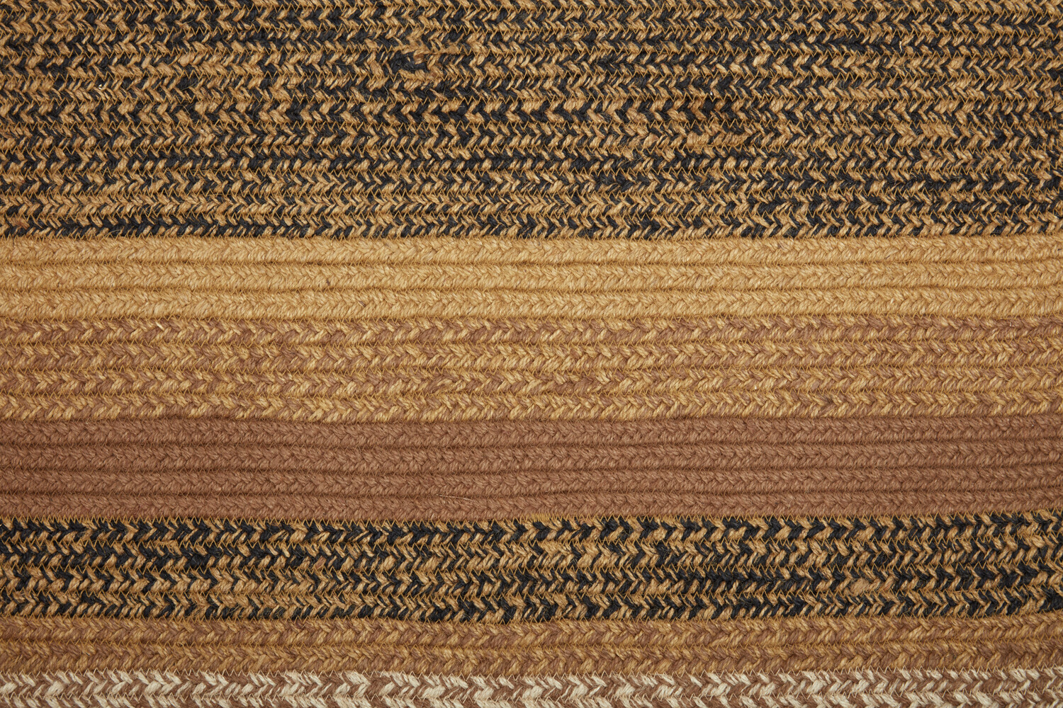 Eco-Friendly Braided Oval Rug Country Caramel Brown w/ Non-Slip Pad Kettle Grove