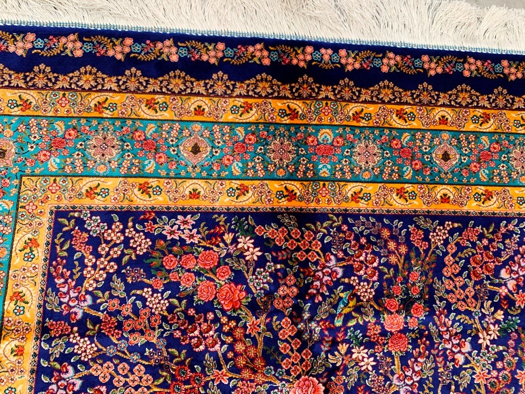 4×6 ft Luxury Silky Rugs Floral Bedroom Birds Fly Rug Silk Tribal Home Decor Rug