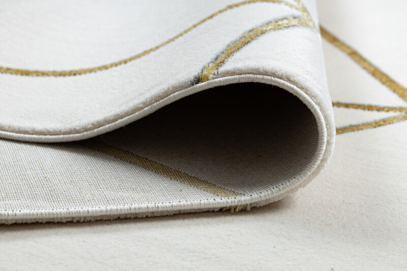 Modern Exclusive Rugs ” Emerald ” Mosaic Geometric Glamour Cream Gold Soft
