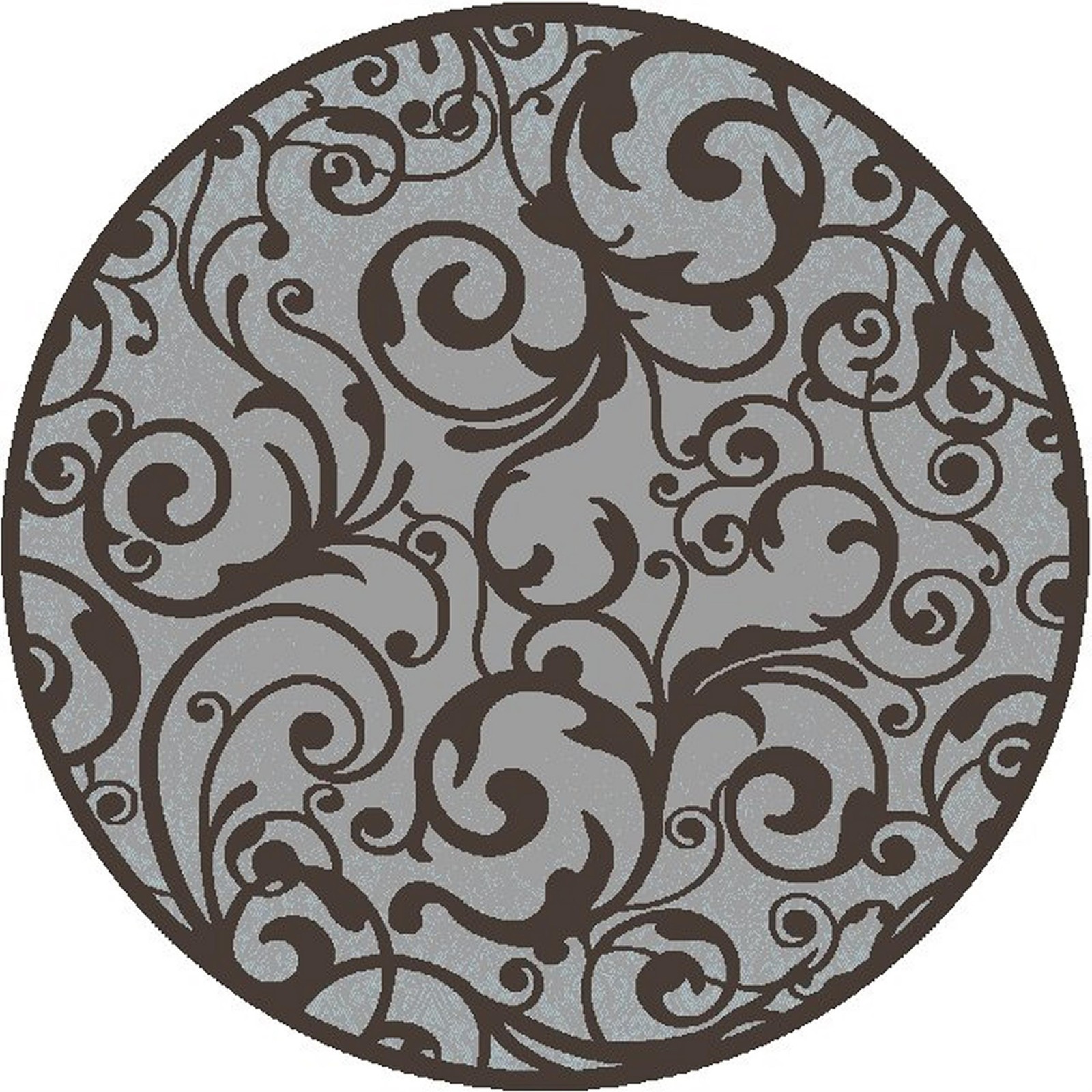 Radici USA Pisa 5’3″ x 5’3″ Circular Fabric Rug in Gray