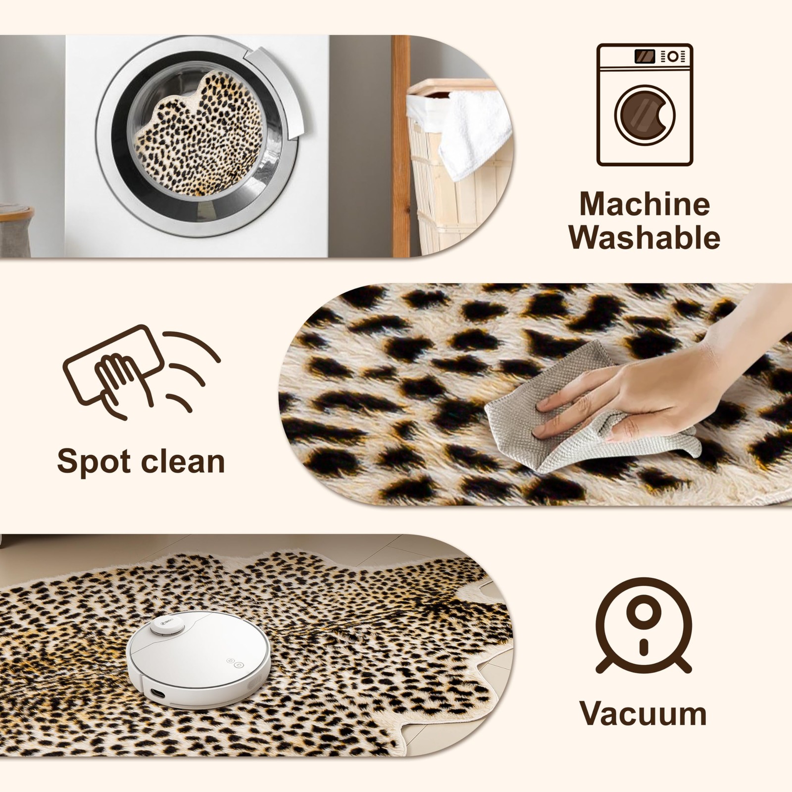 Cheetah Print Rug, Leopard Rug 5.2×7 Faux Animal Print Skin Cheetah Area Rug …