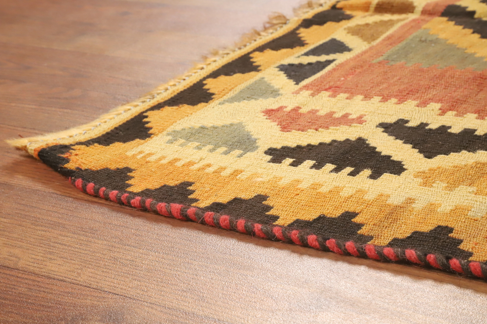 Nomadic Flat-weave Vintage Vegetable Dye Rug Tribal Kilim Reversible Carpet 5×7