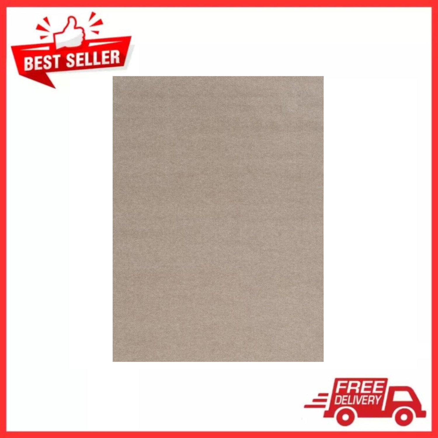 Foss Indoor Outdoor Taupe Ribbed Area Rugs, 6′ x 8′, Waterproof
