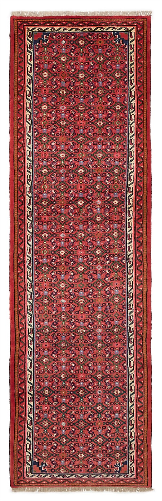 Vintage Hand-knotted Runner Rug 2’11” x 10’0″ Traditional Oriental Wool Carpet