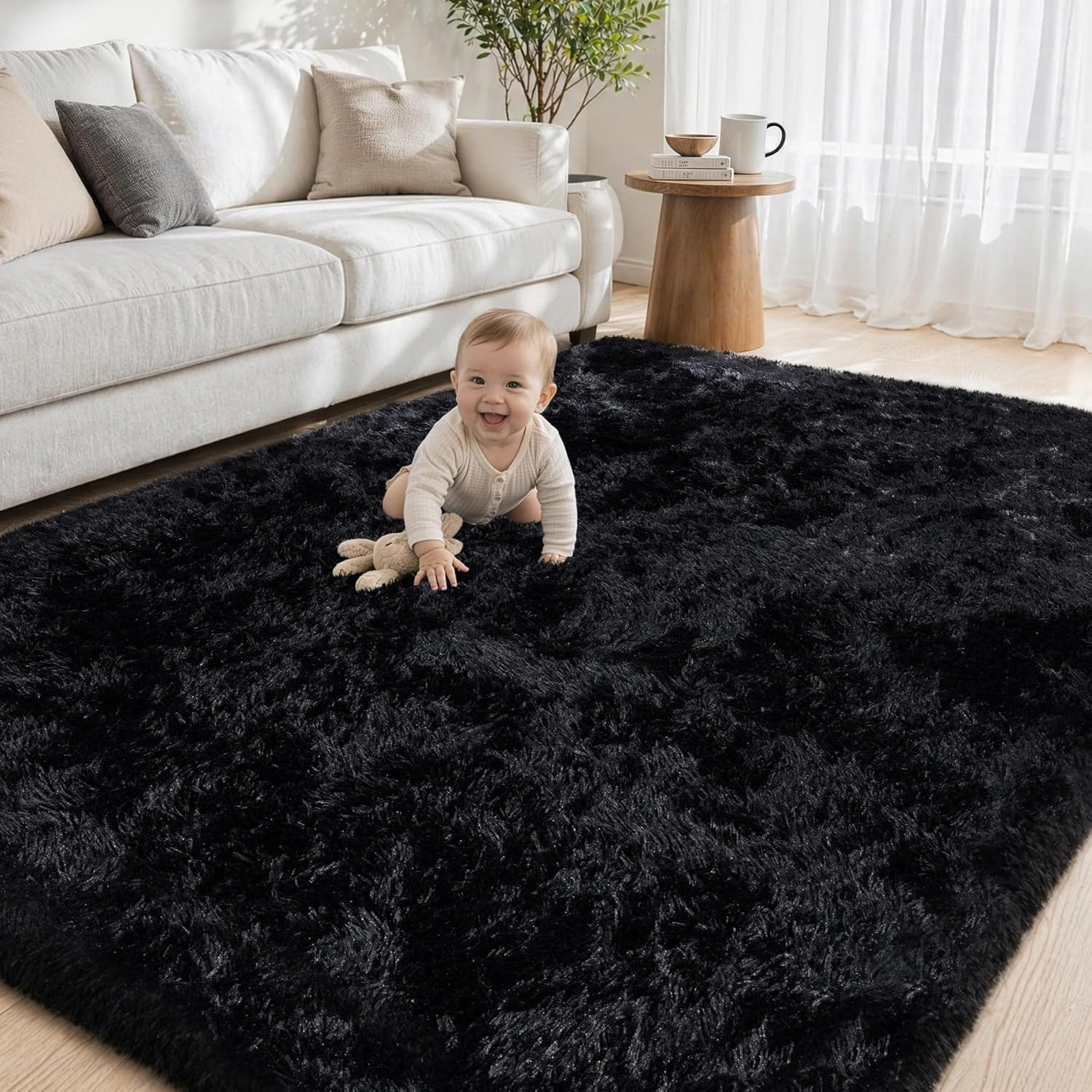 Tosuoka 5×7 Area Rugs for Living Room Bedroom, Ultra Soft Fluffy Rug Shag Thick