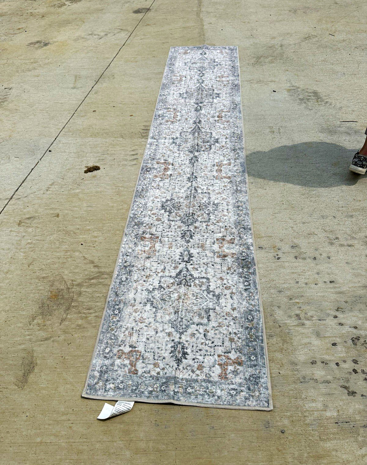 New Washable Medallion Runner Area Rug Gray/Beige Traditional Design 10×2