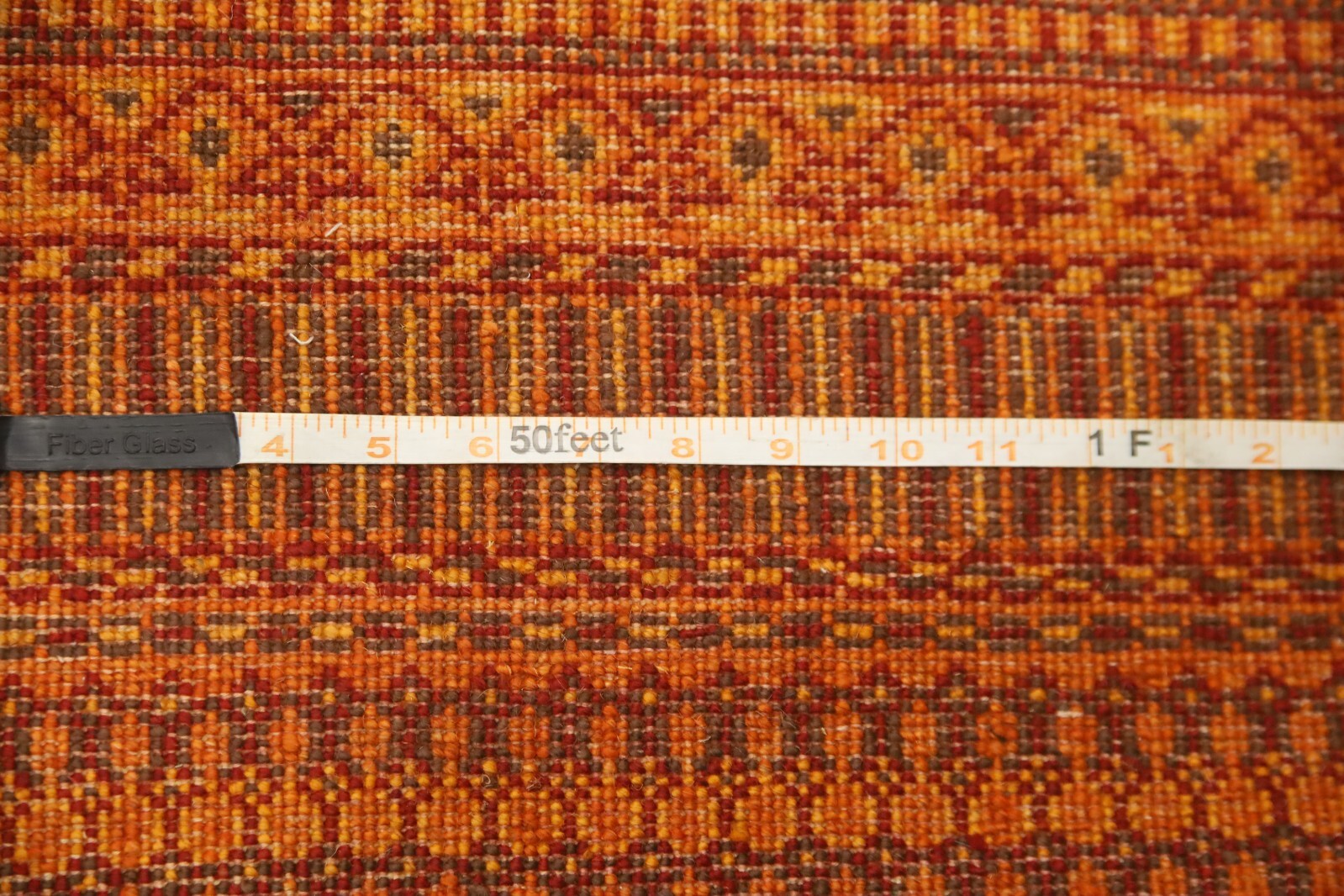 3×5 Feet Orange Afghan Hand Knotted Geometric Authentic Wool Area Rug