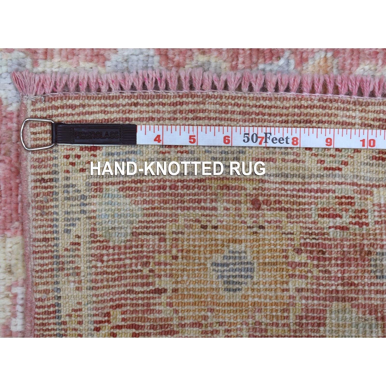 3’1″x16’1″ Hand Knotted Coral Red Angora Oushak Pure Wool XL Runner Rug R69056