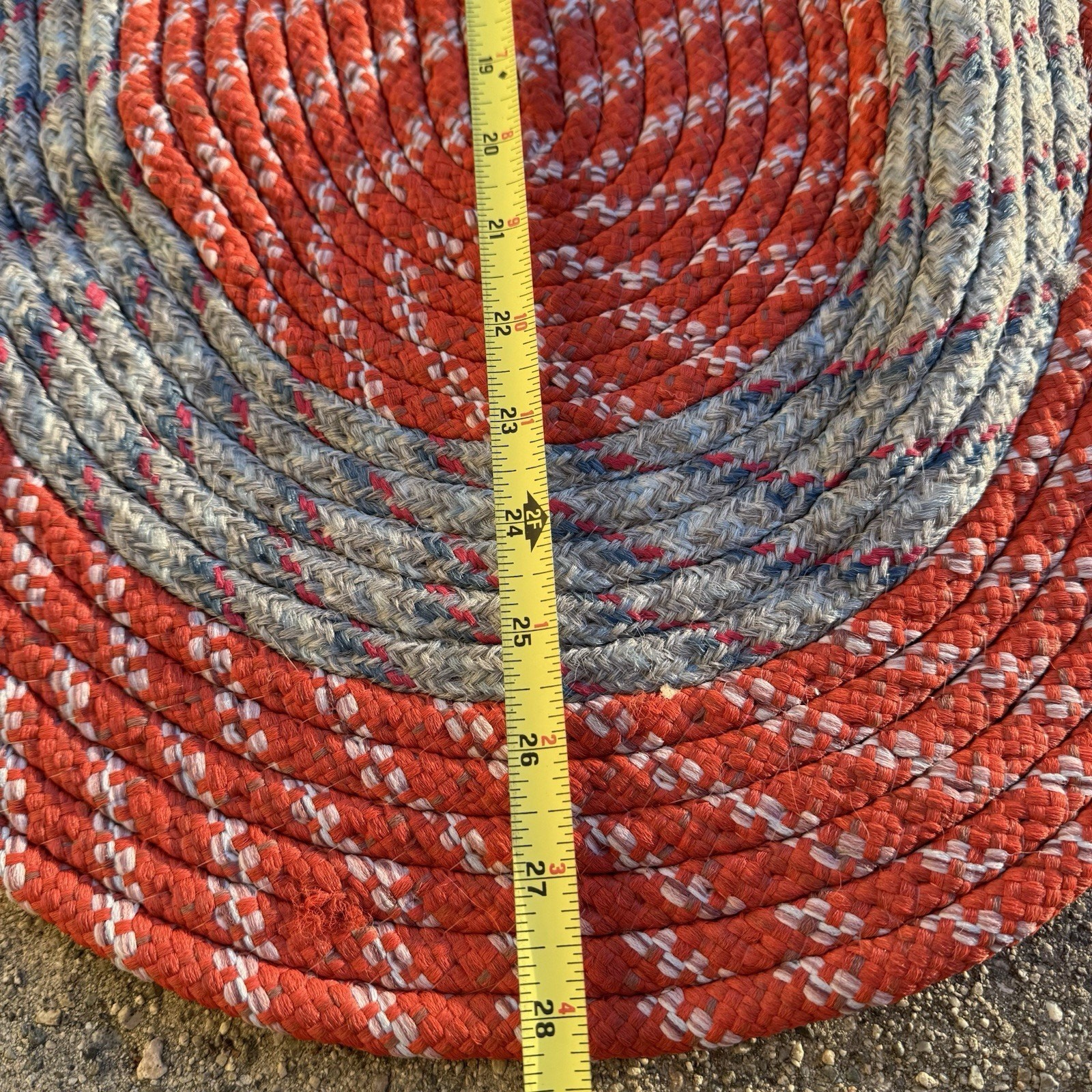 NWT Orange Gray Braided Oval Rug 29x 19 Polyester Blend Orange Gray