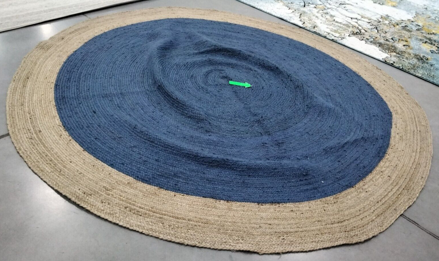 BLUE / NATURAL 10′ X 10′ Round Damaged Rug, Reduced Price 1172731338 NF801D-10R