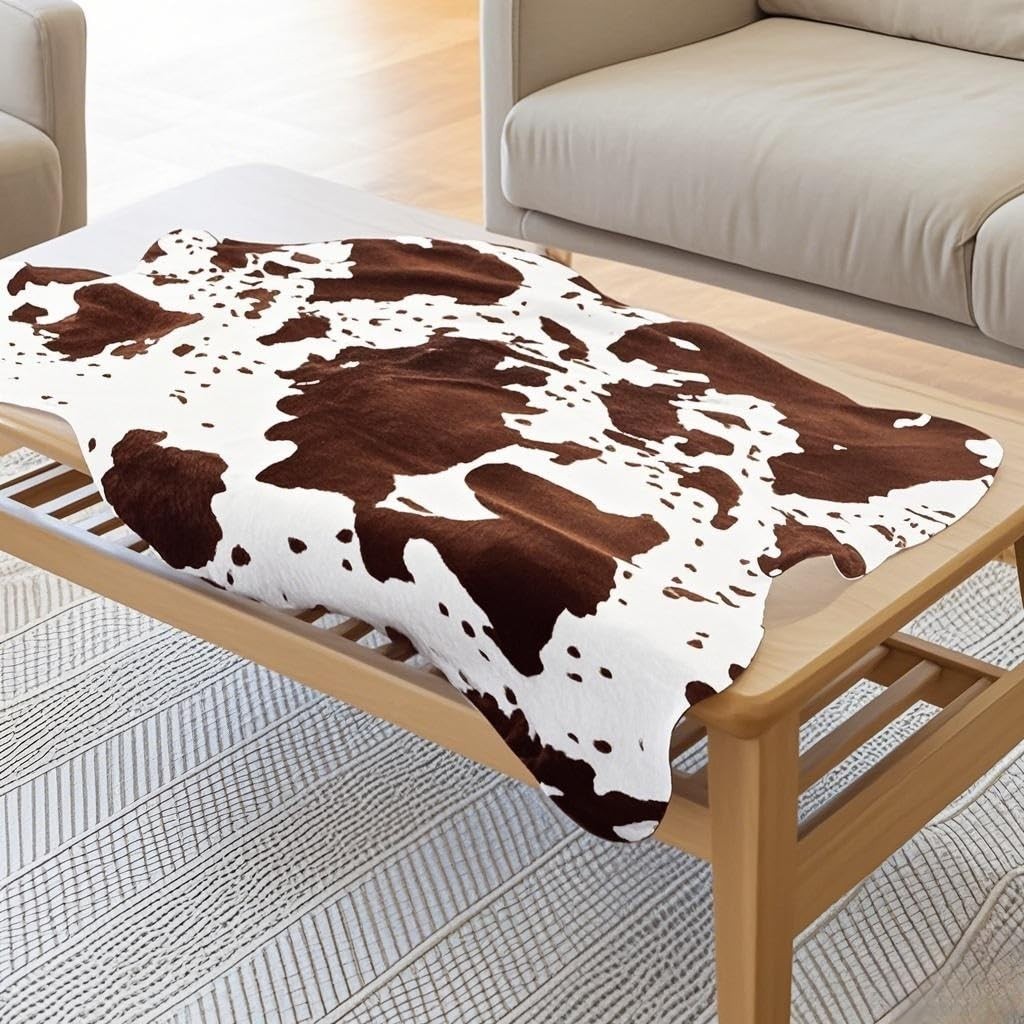Cow Print Rug – 3.6×2.5 Feet Cow Hide Rugs Faux Cowhide Rug Cute Area Rug Fun…