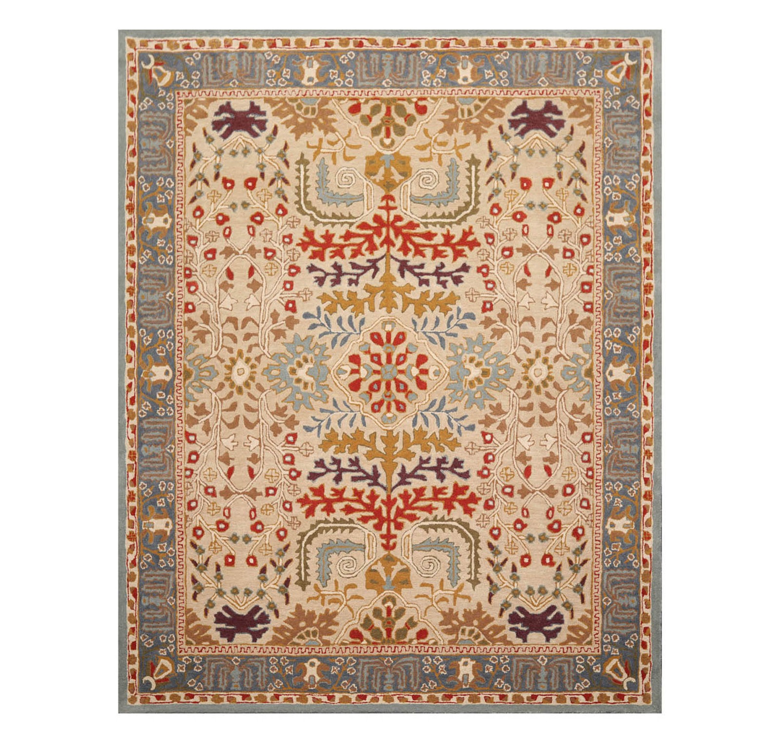 Multi Sizes Handmade Wool Arts & Craft Transitional Oriental Area Rug Beige