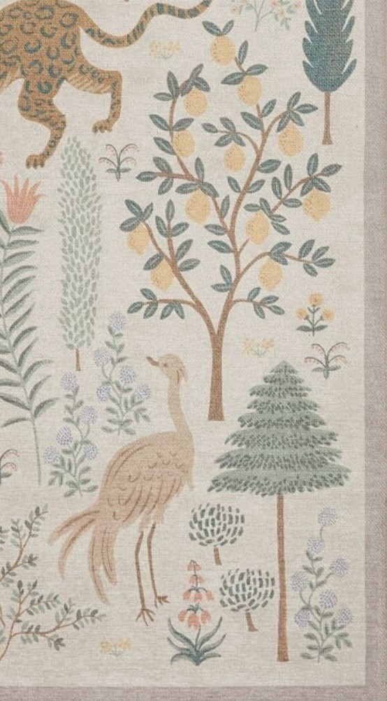 Stunning Bliss Woodland Animal Botanical Jungle Indoor Area Rug 6’8” x 10’ Cream