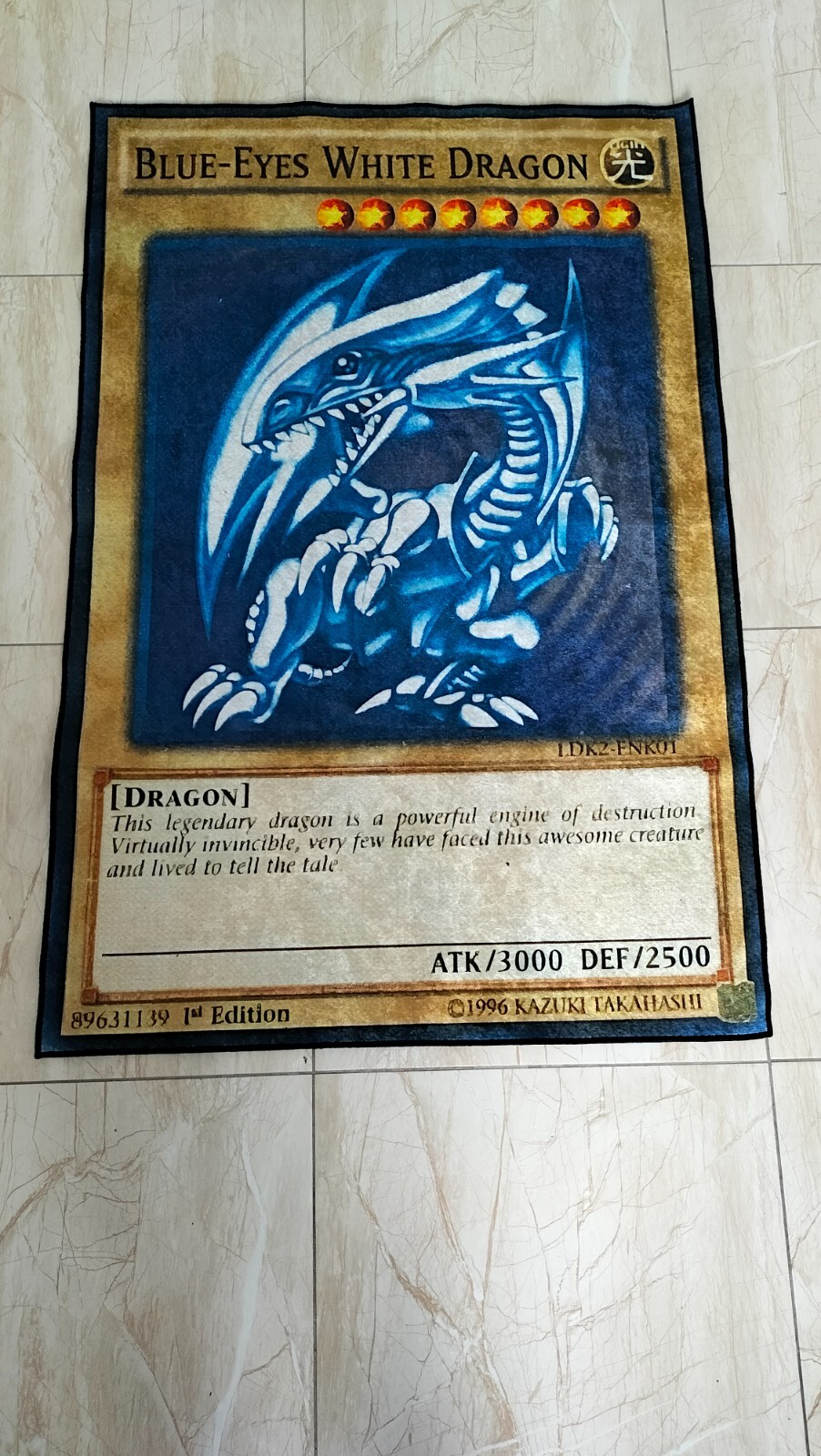 Blue Eyes White Dragon Rug, Kids Room Rug, Non Slip Floor Rug, Area Rug, 3D Rug