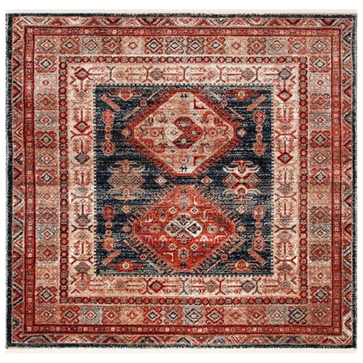 SAFAVIEH Herat Collection HRT379P Rust / Black Rug