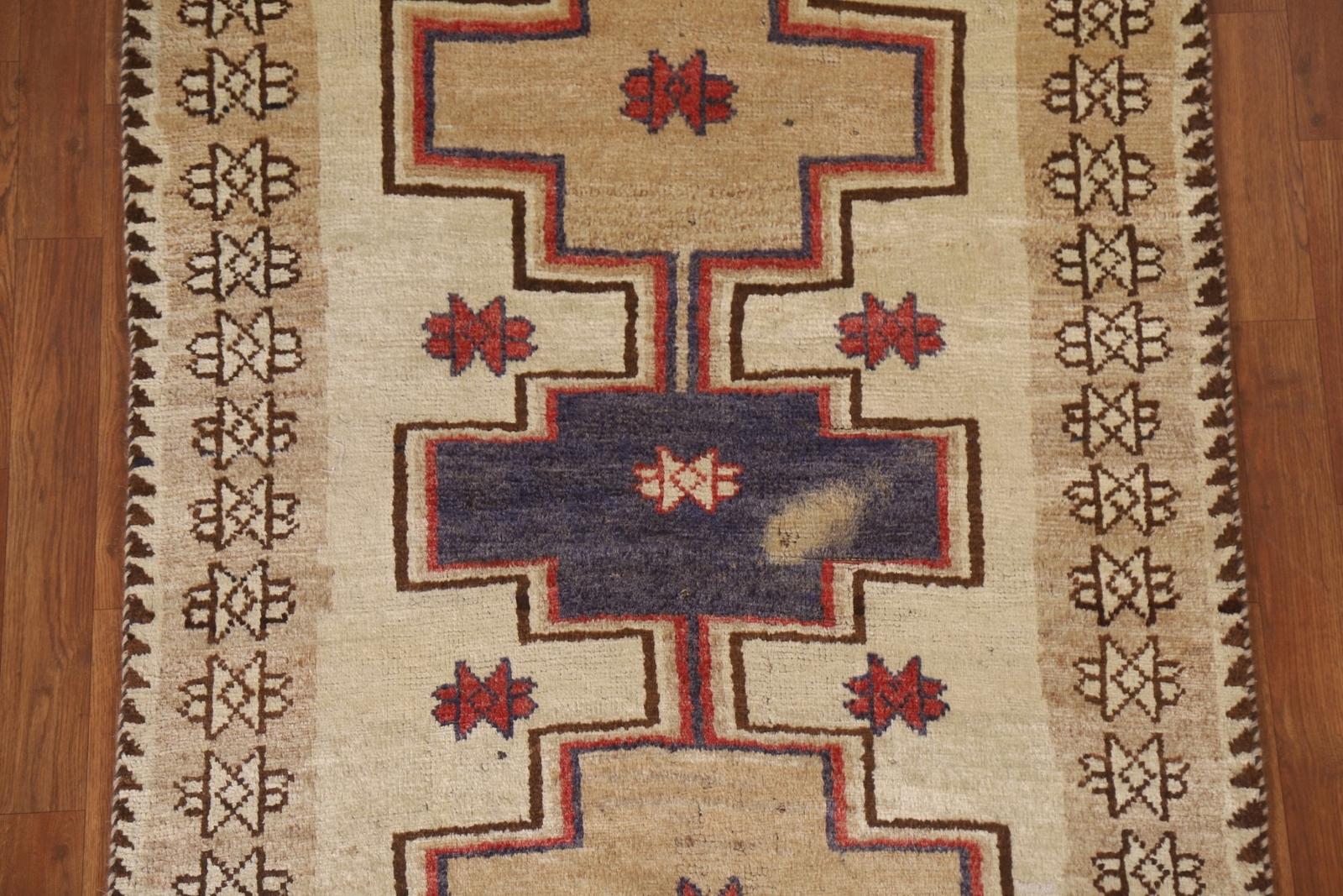 Vintage Ivory Wool Handmade Geometric Gabbeh Area Rug 4×7 Tribal Traditional Rug