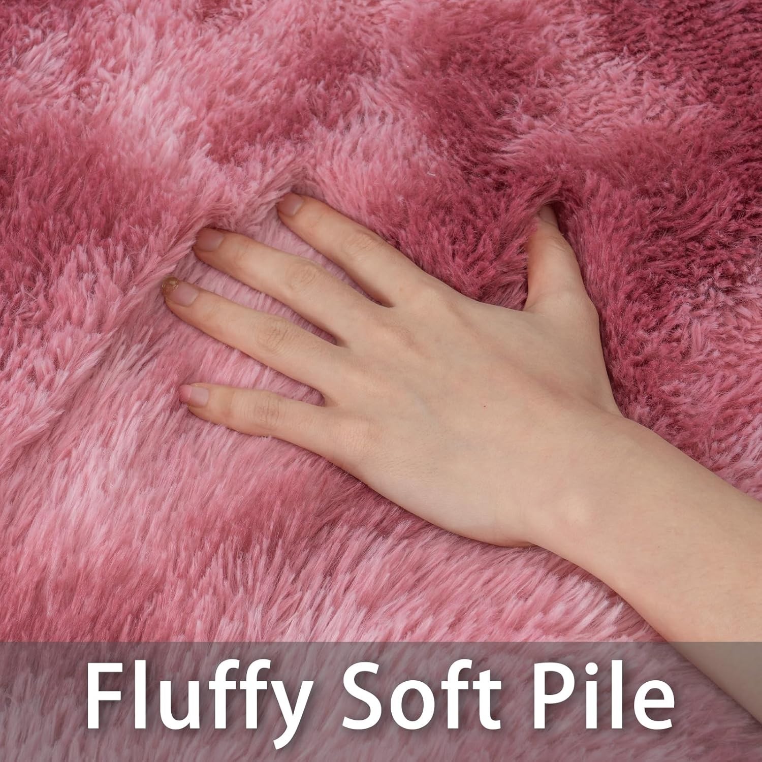 Fluffy Area Rugs Large Tie-dye Pink Red Carpet Mat for Living Room Bedroom Floor