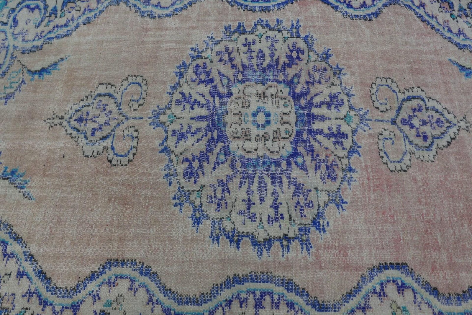 Turkish 4,4×7,7 ft Rug, Vintage Rug, Blue Southwestern Rug Wool