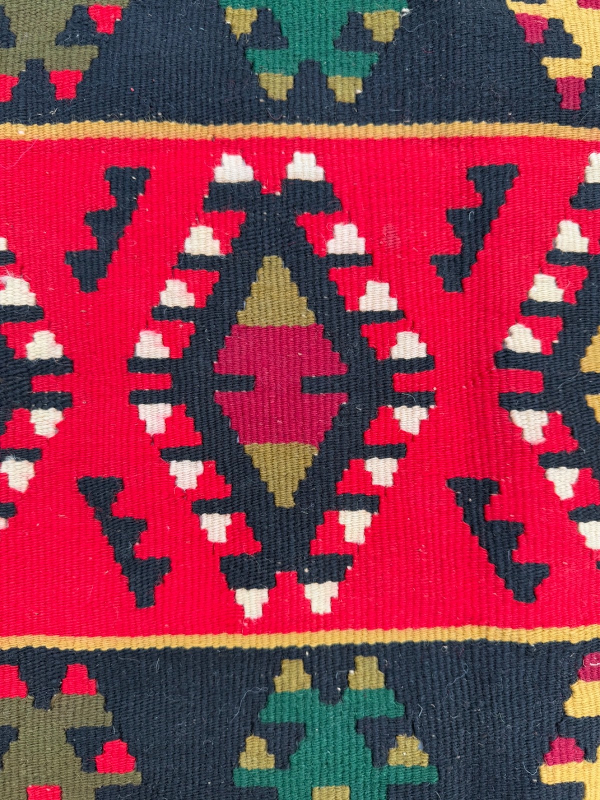 Vintage Hand Woven Pirot Wool Weaving Kilim Rug Floor Area 225×130 Cm