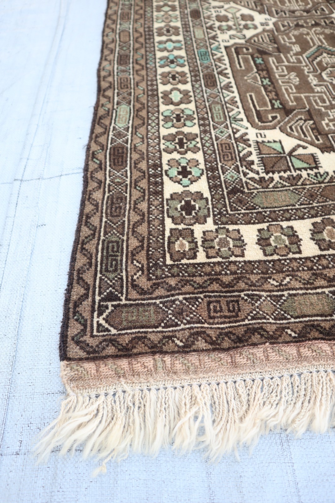 3×5 Antique Caucasian Rug, Hand Knotted Wool Distressed Faded Rug, Bedroom Rug
