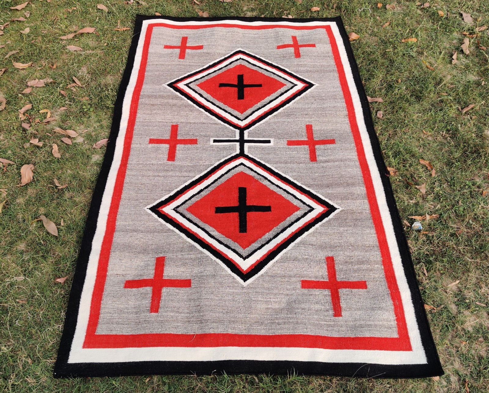 Handwoven wool Kilim Navajo Dhurrie Southwestern Style size 4×6