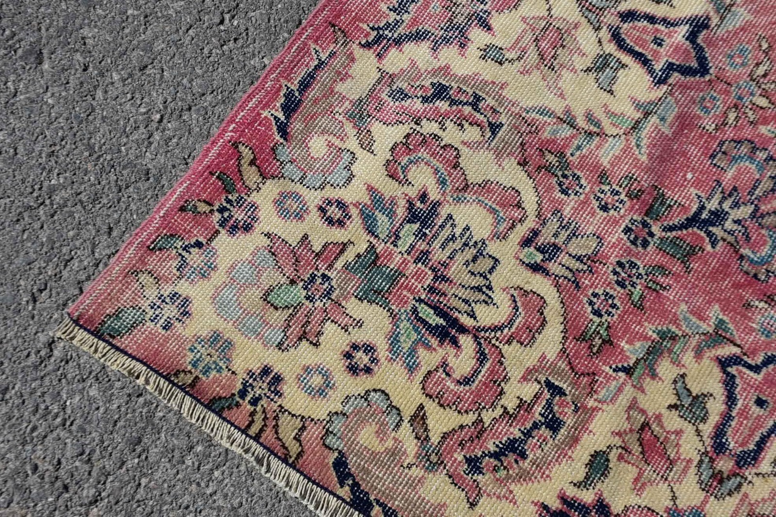 Turkish Vintage Oversize Rug 8,8×12,1 ft (268×370 cm), Red Floral Rug Rug
