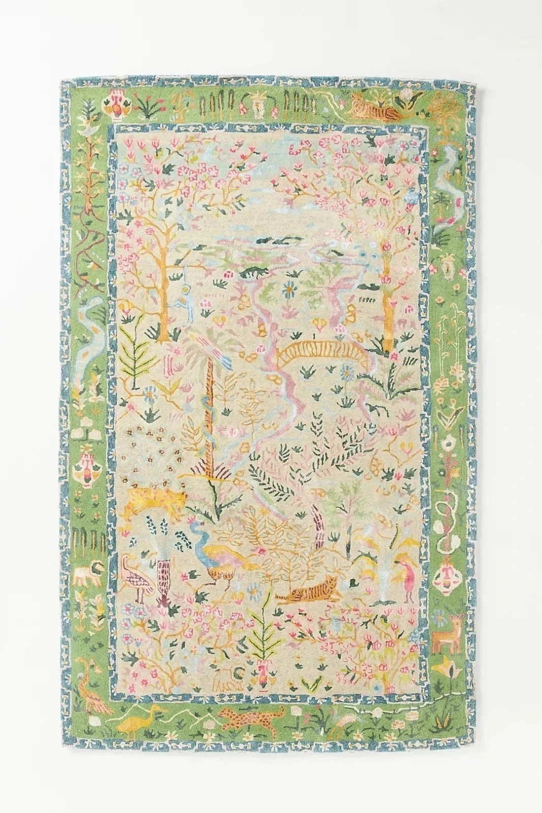 Tales Menagerie Rug Hand Tufted Rug Wool & Silk Area Rug for Bedroom Living room