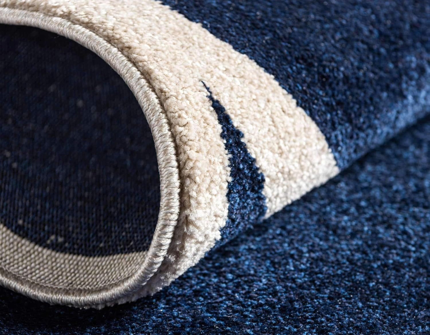 Trellis Collection 9′ x 12′ Navy Blue/Beige Area Rug – Austin Design