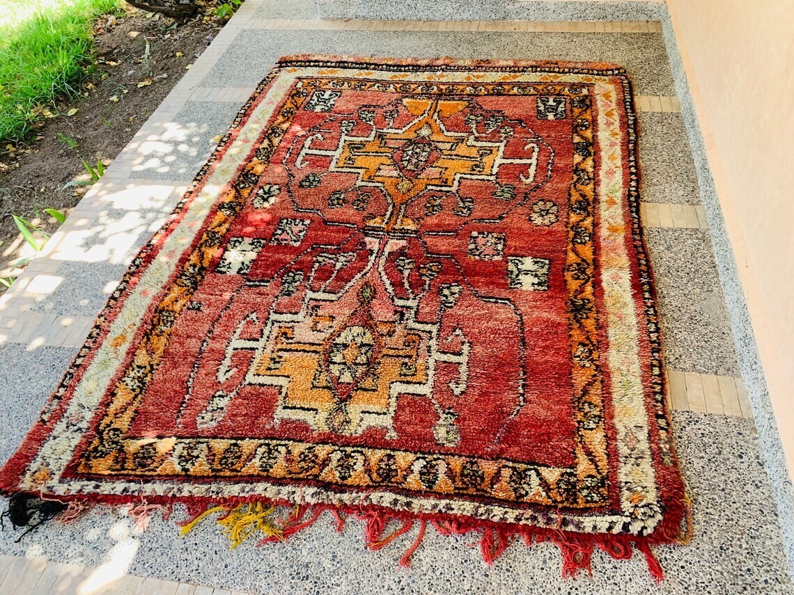 Moroccan Style Area Rug 5×7 Wool Carpet Geometric Berber Living Room Soft Rug