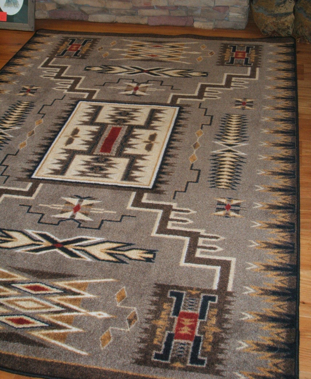 American Dakota Storm Catcher Chestnut Southwest Ranch Country Rug 11′ x 13′