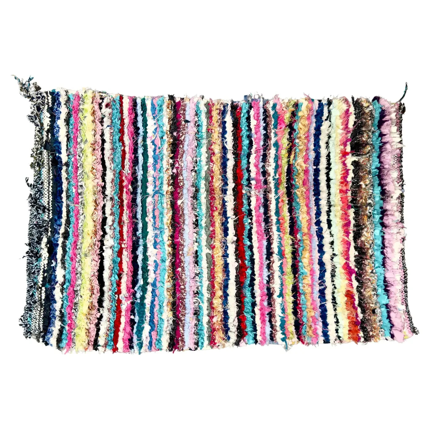 Boho Chic Moroccan Multi-color Stripe Design Small Rug or Carpet
