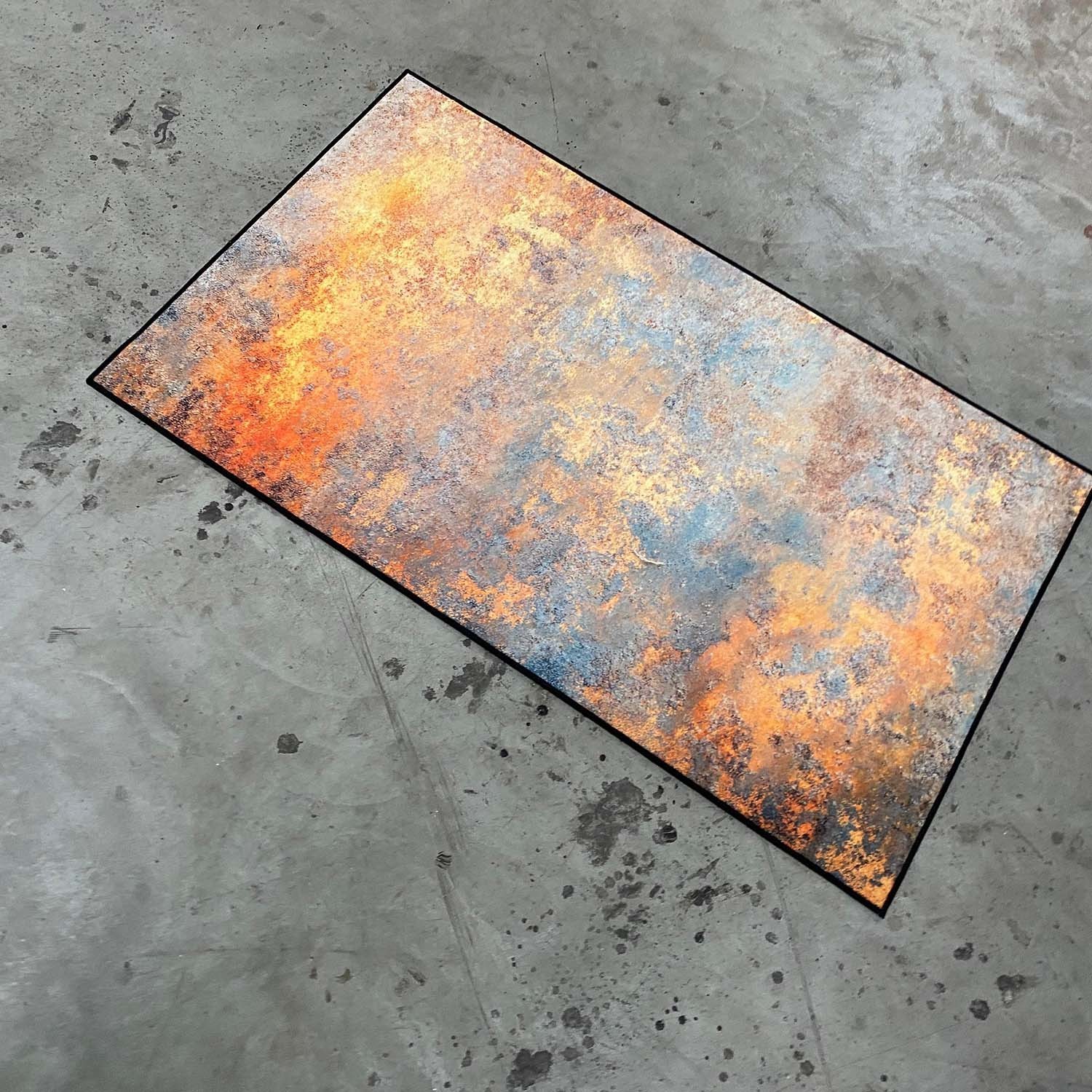 Rust Abstract Texture,Modern Luxury Bath Mat, Copper Grunge Rug