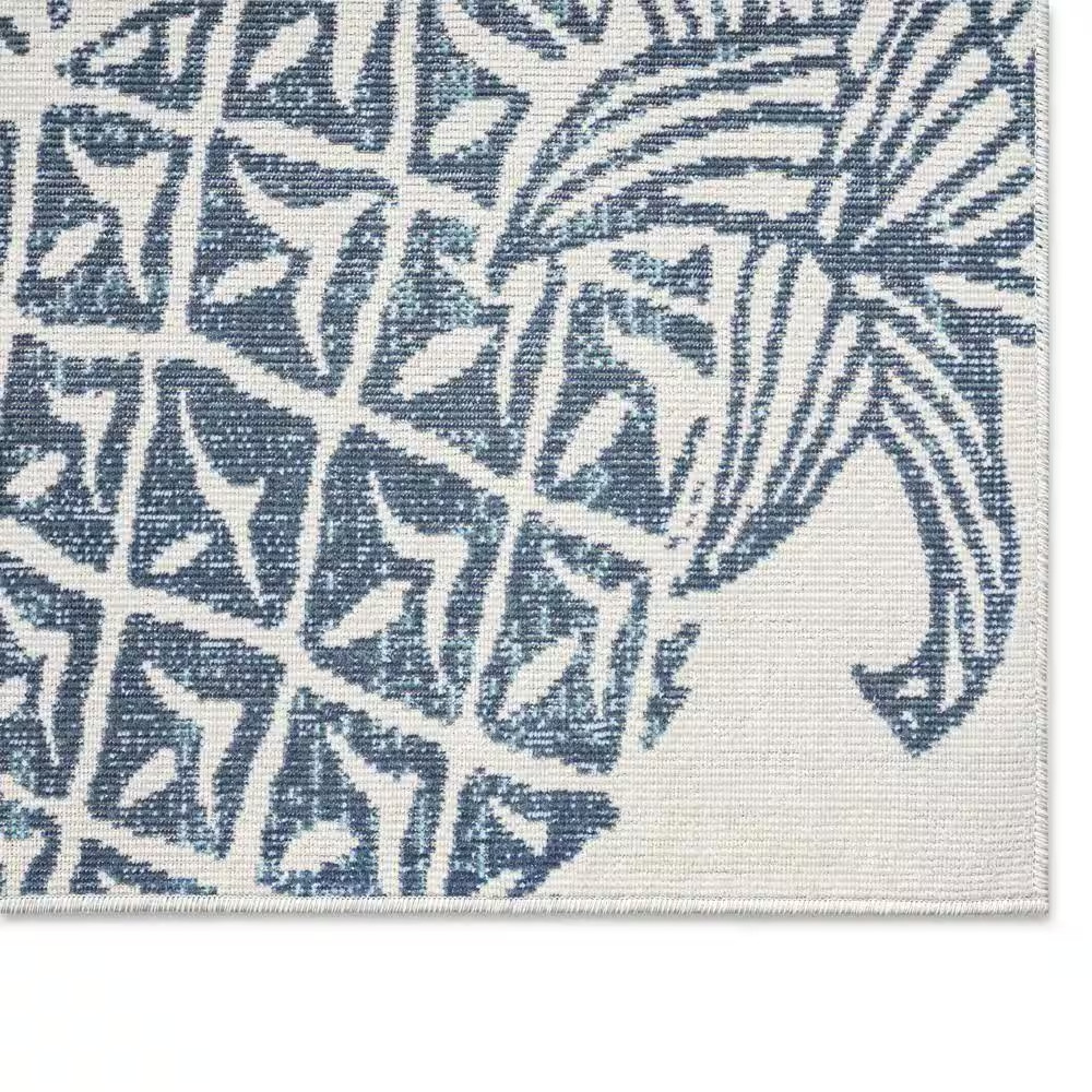 Malibu Pineapple Ivory/Navy 8 Ft. X 10 Ft. Indoor/Outdoor Area Rug