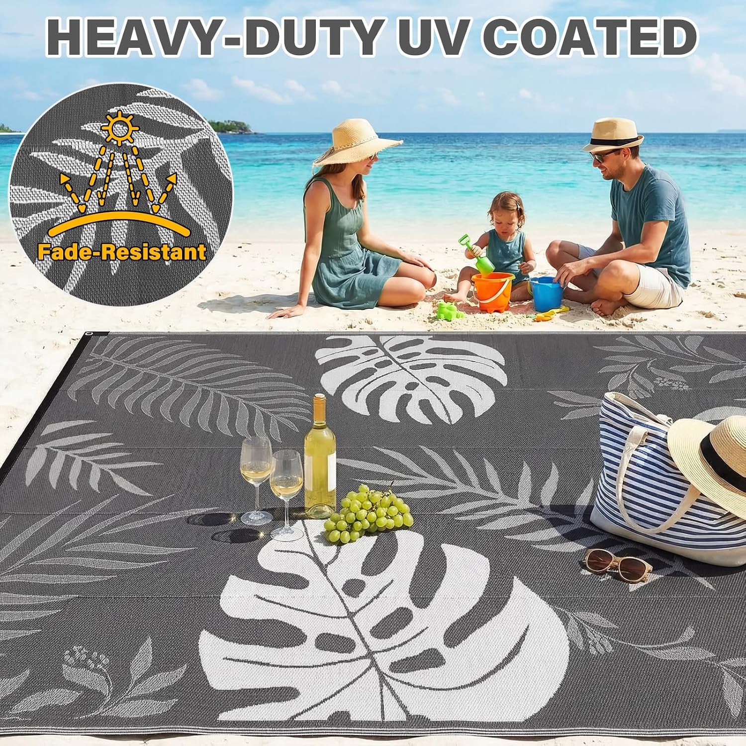 Massive Outdoor Patio Rug – 9X12Ft, Reversible & Water-Resistant & Wear-Resistan