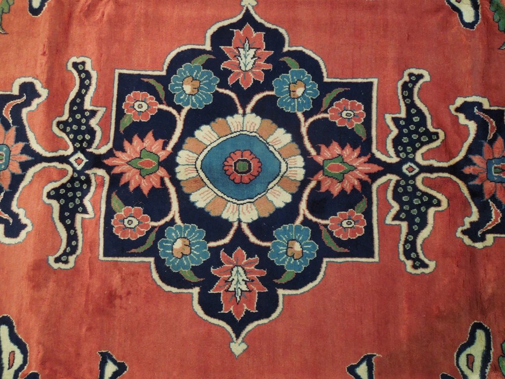 7×11′ Traditional Saroouk Rug CORAL RED 72410