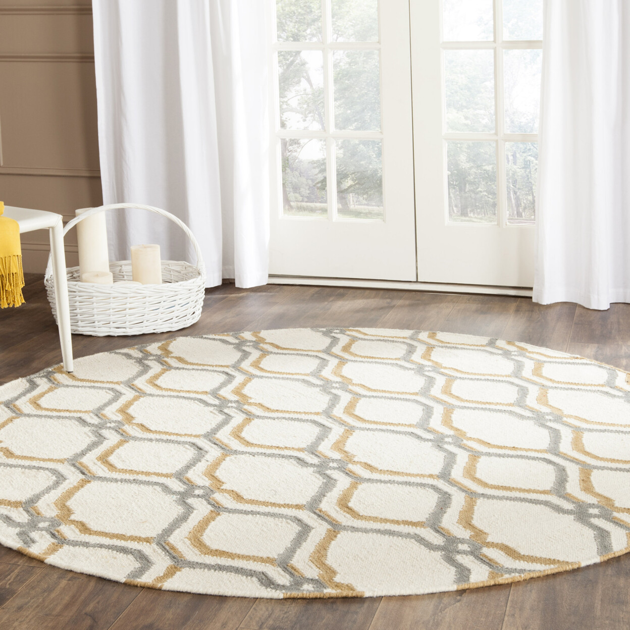 SAFAVIEH Dhurries DHU104A Handwoven Ivory / Black Rug
