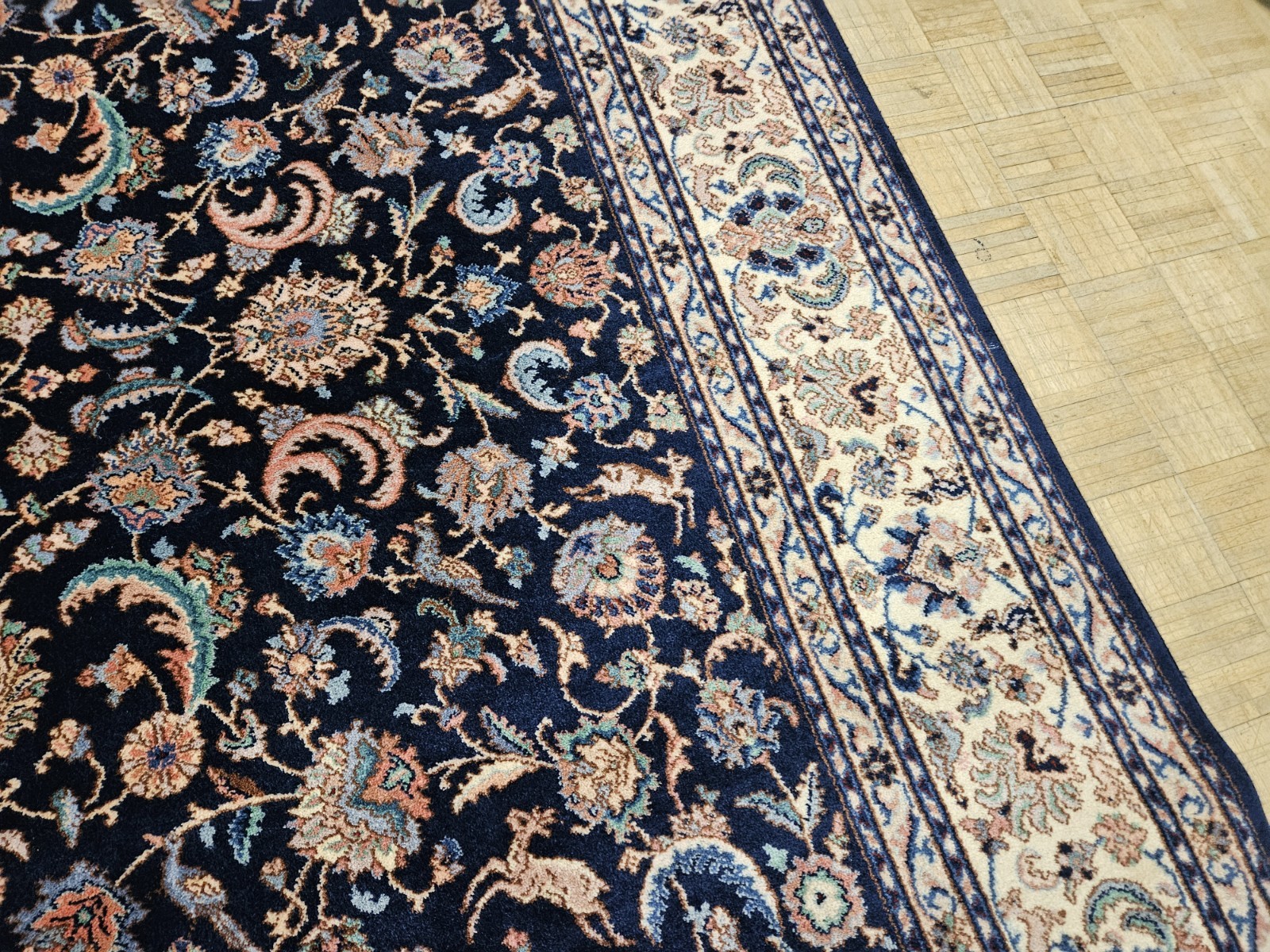 9×12 KARASTAN INDIGO TAB RIZ 700 – 747 100% WOOL RUG VERY GOOD CONDITION