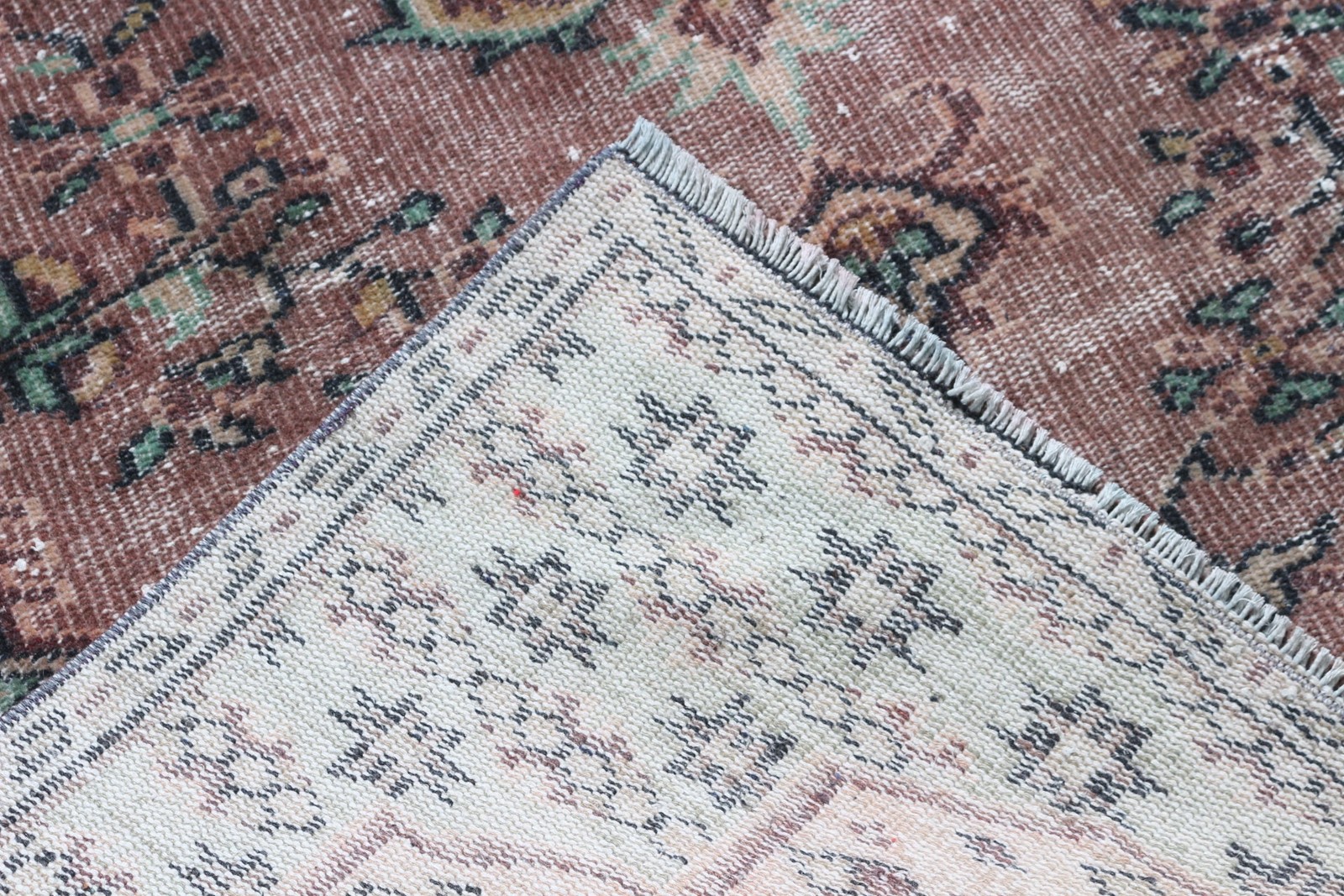 4,5×7,7 ft Rug, Turkish Vintage Area Rug, Red Wool Rug