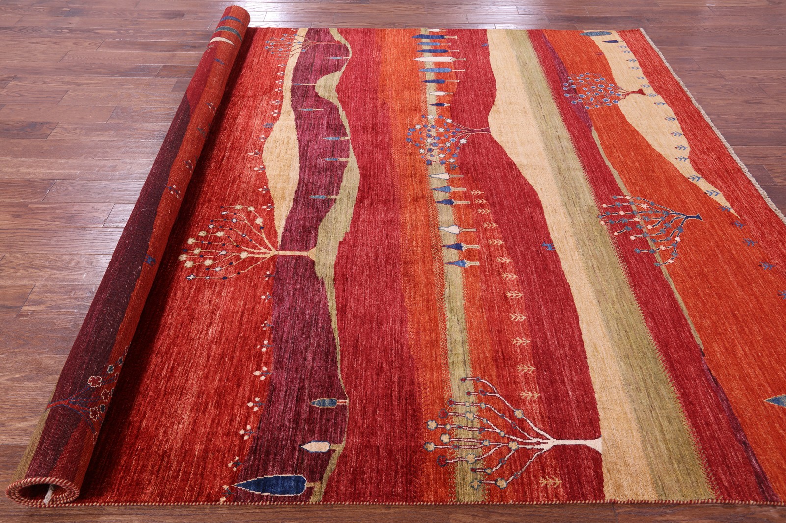 8′ 2″ X 9′ 10″ Handmade Tribal Gabbeh Rug – Q20693