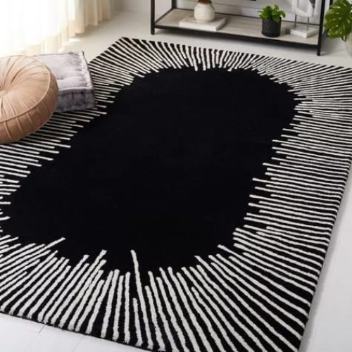 Modern Abstract Design Handmade Hand Tufted Woollen Area Rug, Custom Size Rugs