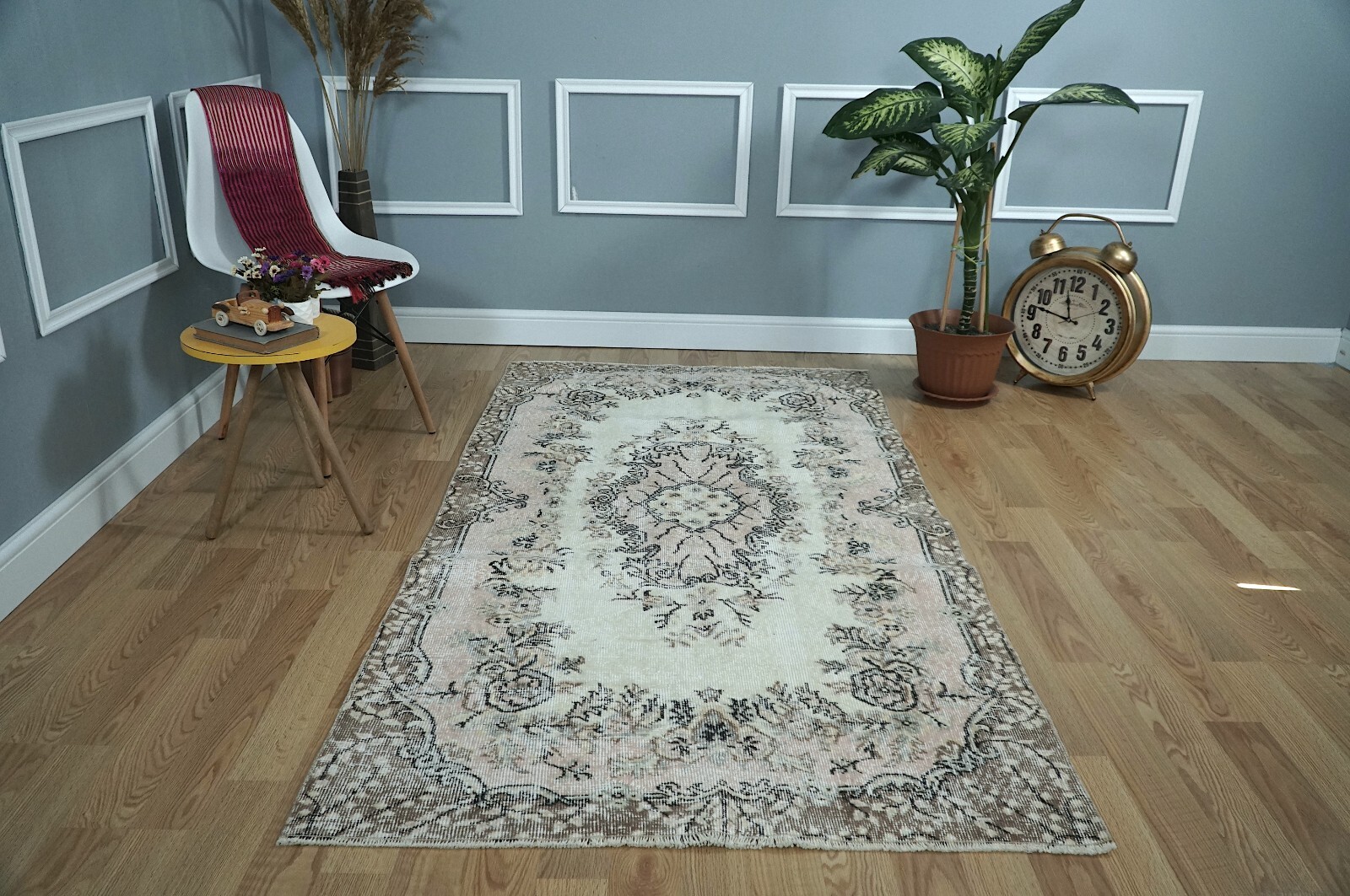 Boho Decor Rug, Floor Rug, Vintage Turkish Rug, Carpet, 3.84×6.92 ft. H-2393