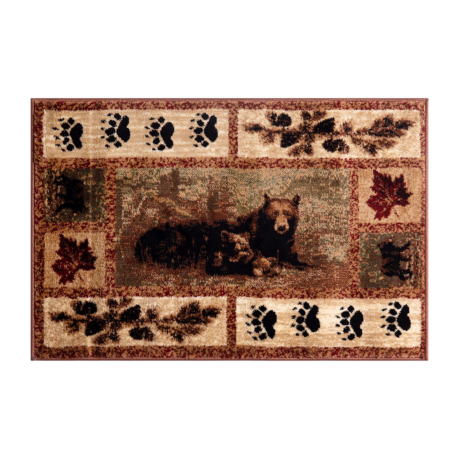 Masada Masada Rugs Kodiak Collection 4X5 Cabin/Lodge Area Rug Bear And Cub