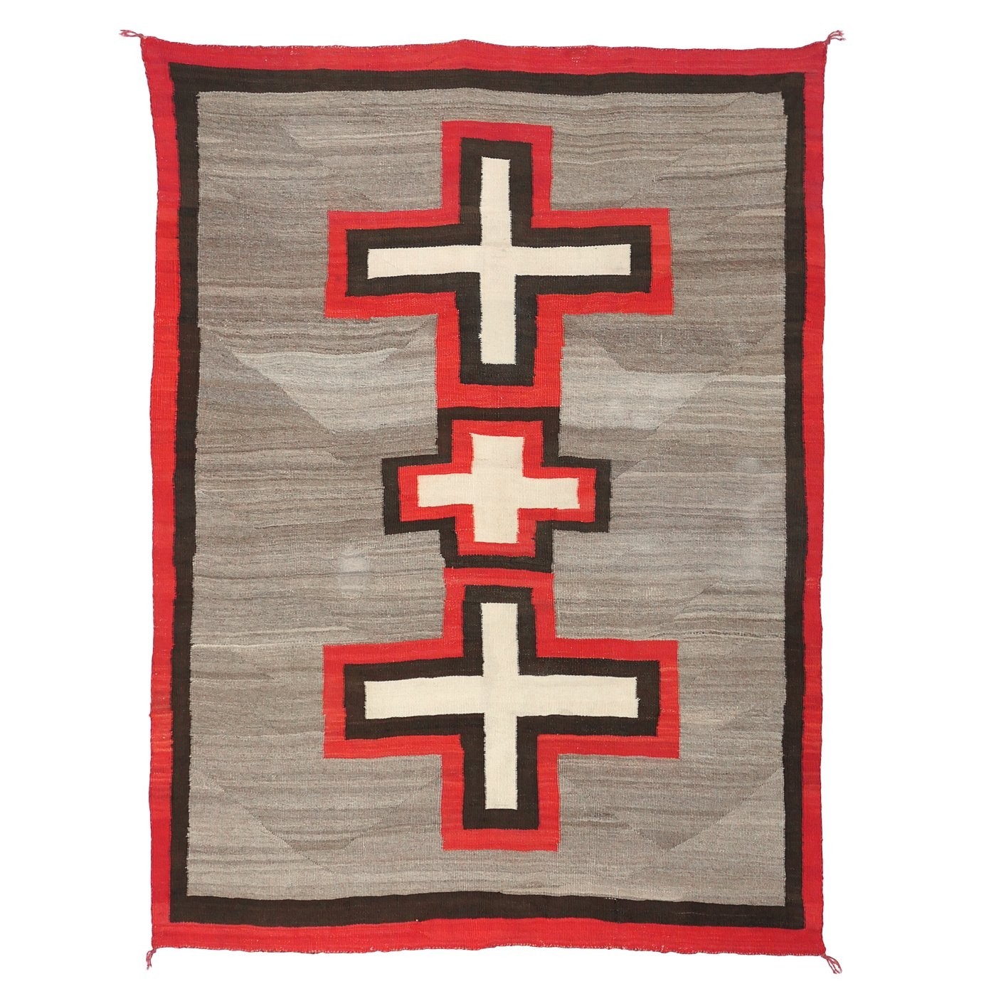 3×5 Ft Gray Navajo Wool Kilim Rug Native American Style Southwest Aztec Area Rug