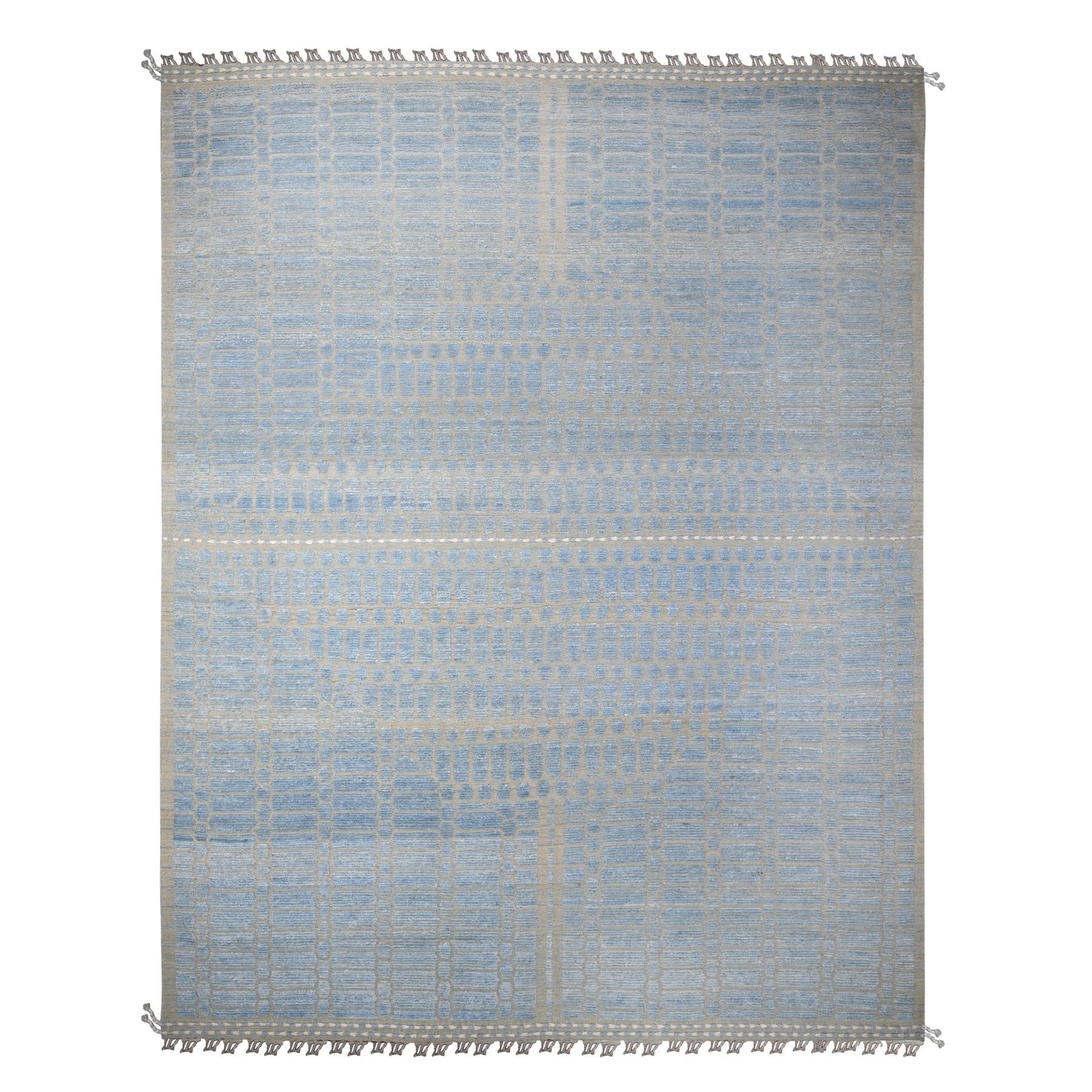 11’9″ x 15’1″ Blue Hand Knotted Moroccan Weave Oversized Oriental Rug R89169