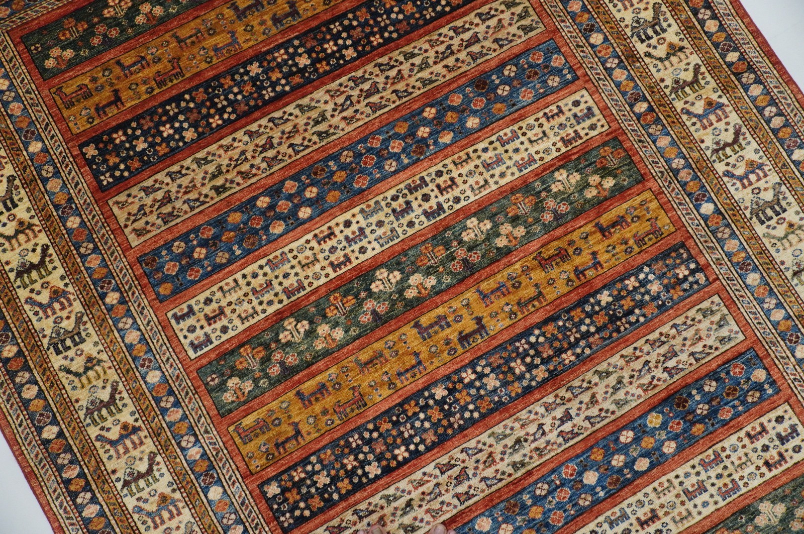 6×8 ft Red Gabbeh Afghan Hand Knotted Wool Oriental Rug