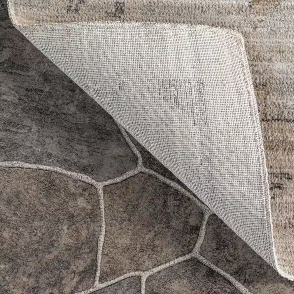 Beige 3 Ft. X 5 Ft. Shia Bordered Washable Outdoor Area Rug