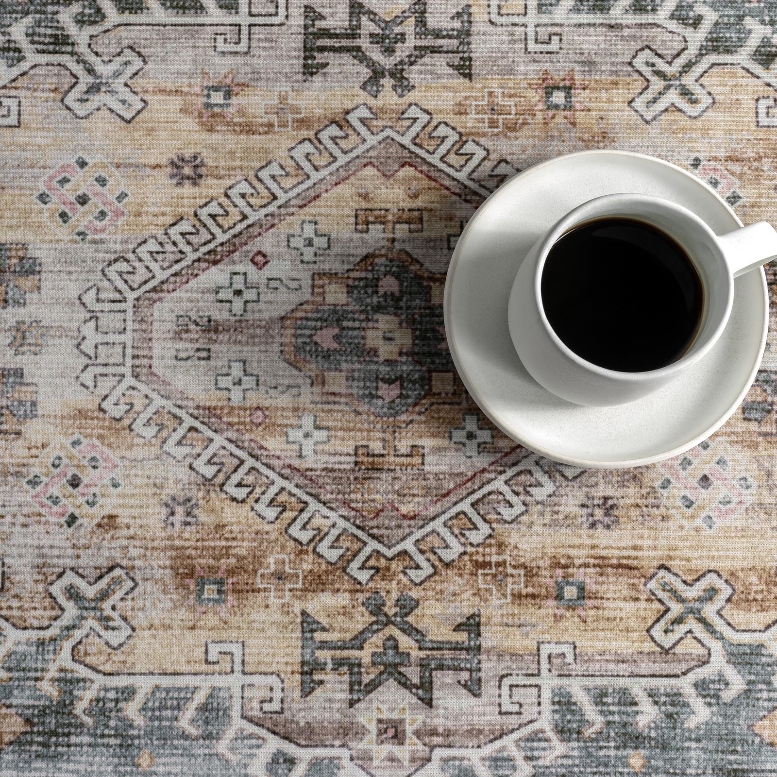 nuLOOM Rora Sage Medallion Washable Area Rug, 8′ x 10′